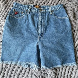 High waisted denim shorts